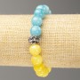 Bracelet on elastic Ukraine Citrine Aquamarine (artificial acrylic) smooth bead, diameter 10mm +-, length 18cm+