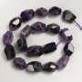 Amethyst Beads on Thread - Faceted Natural Nuggets, 15x20mm, length 39cm