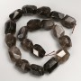 Beads on Thread Smoky Topaz, faceted natural nuggets, diameter 15×20mm, length 39cm