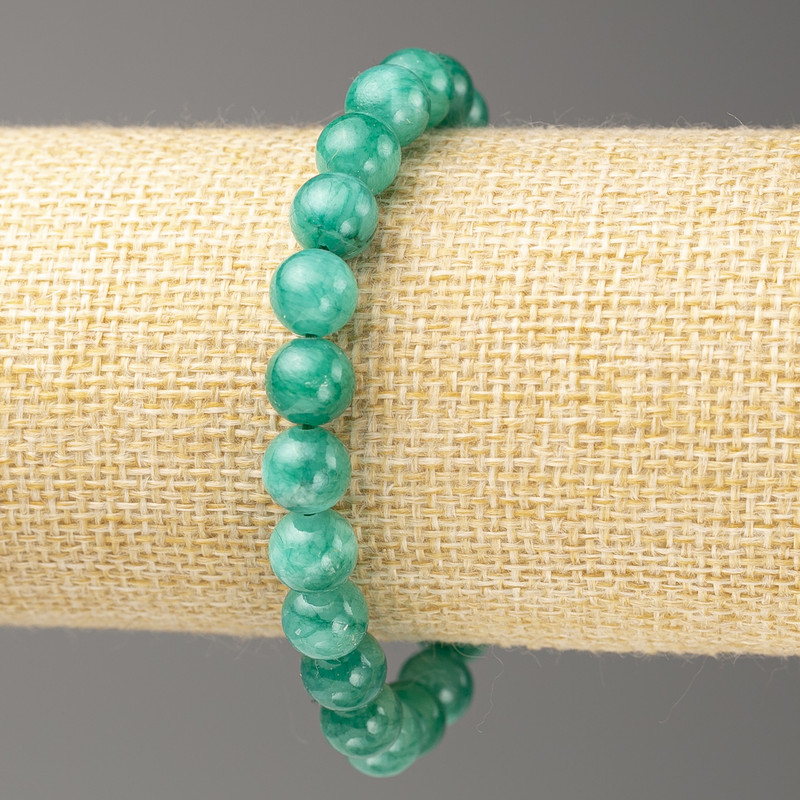 Bracelet Amazonite (artificial acrylic), 8mm diameter +-, length 18cm+-, smooth bead on elastic