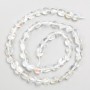 Opal Glass Beads on Thread, Tumbled, Ø6×7mm, 40 cm length