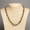 Unakite Jasper Bead Gallery: Faceted, 5×8-10 mm, length 50 cm