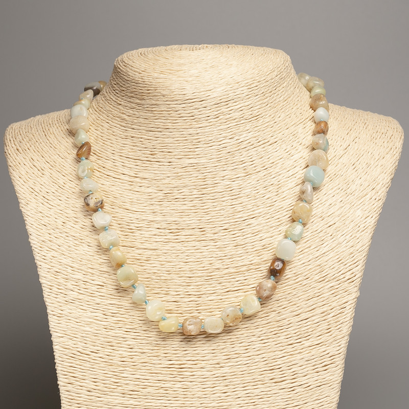 Amazonite Beads (Tumbled) with Diameter 5×8-9 mm ±, Necklace Length 50 cm ±