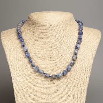 Sodalite Gem Bead Necklace, faceted, diameter 5×8-10mm, length 50cm