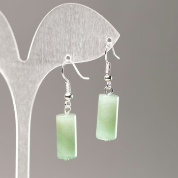 Earrings Jade Cylinder, 17.5×8 mm +