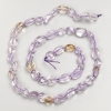 Amethyst Beads - Faceted natural gemstone on thread, 7×9 mm, length 40 cm