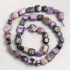 Charoite Beads, natural stone, faceted, on thread, diameter 9x11mm ±, length 40cm ±