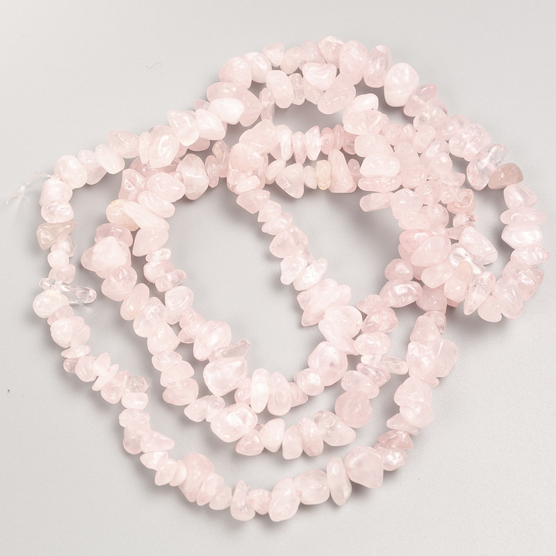Beads of Pink Quartz Chip on Long Thread, 10x4mm+-, 80cm+