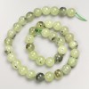 Prehnite Beads, smooth round on thread, 10mm diameter ±, length 38cm ±