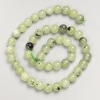 Prehnite Beads smooth round 8mm on thread, length 37cm