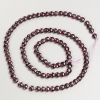 Natural Stone Garnet Beads, faceted round coin beads on thread, diameter 4x4mm, length 38cm