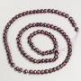 Natural Stone Garnet Beads, faceted round coin beads on thread, diameter 4x4mm, length 38cm