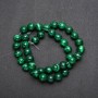 Malachite Beads, Artificial on Thread, Smooth Sphere, diameter 10mm, length 38cm