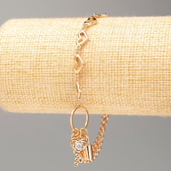 Bracelet Xuping Gold Plating 18K L 19-22 cm, thickness 6 mm + -, thickness 4 mm +