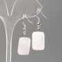 Earrings with Natural Stone Mountain Crystal, 18x13 mm diameter+
