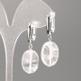 Earrings with Natural Mountain Crystal Oval 18×13 mm