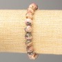 Bracelet with Rhodonite natural stone smooth beads, diameter 8 (±) mm, length 18 cm