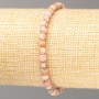 Bracelet, Rhodonite, natural stone, smooth sphere, diameter 4–5 mm, length 18 cm