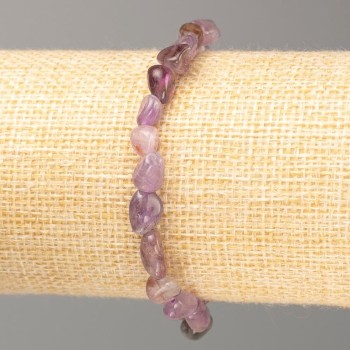Bracelet with natural Amethyst, tumbled, 8x5mm beads, length 18 cm