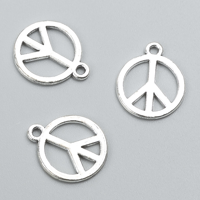 Hardware pendant Peace Sign 17x14 mm packaging 27pcs +-. 20g