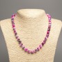 Necklace "Colors of Summer" white-gray raspberry smooth beads, diameter 8mm±, length 50cm± made of white jade (synthetic dyed)