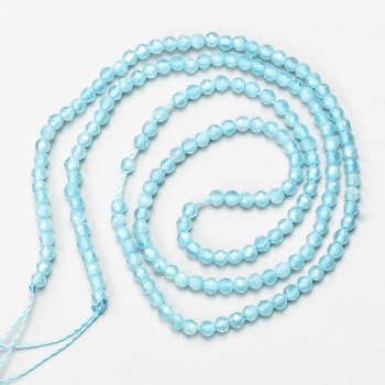 Fine blue spinel beads (synthetic) faceted round beads, diameter 2mm ± on thread, length 37cm