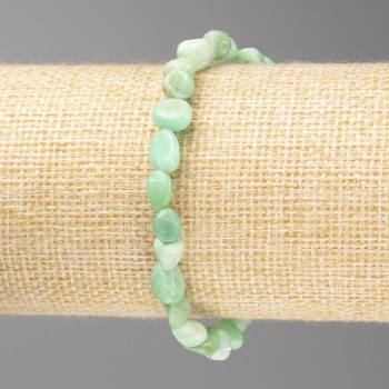 Chrysoprase Bead Bracelet, faceted, 8×10 mm ± on elastic, length 7.1 inches ±