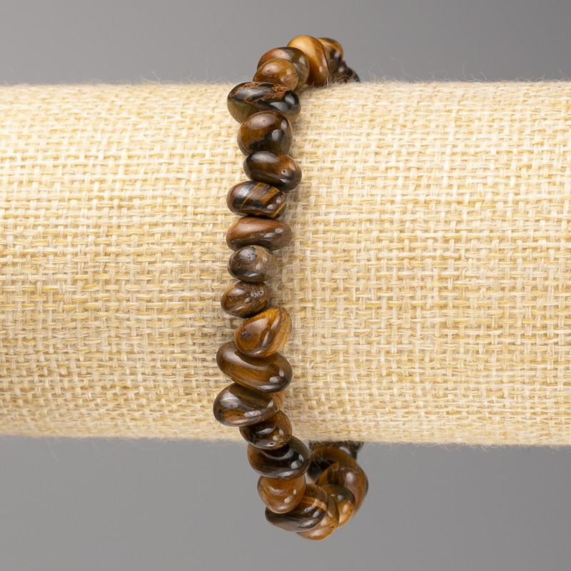 Tiger's Eye Bead Stretch Bracelet, faceted, 6×9 mm ±, 18 cm+