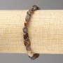 Bronzite Bead Bracelet, faceted, 8x6mm+- on elastic, length 18cm+