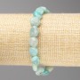 Amazonite Bead Bracelet, faceted, 10×10 mm ± diameter on elastic, length 18 cm +