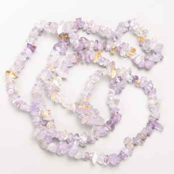 Amethyst Beads natural stone chip on a thread, 8×3 mm dia., length 80 cm ±
