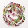 Colorful Glass Beads on Threading with Twist, 8x4 mm, length 80 cm