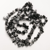Snowy Obsidian Beads - Apache Tears Natural Stone Bead on Thread, 9x4 mm, approx. 82 cm length