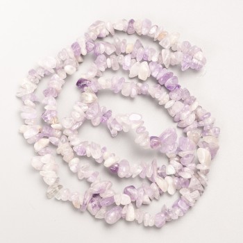 Amethyst Beads natural stone chip on a thread, diameter 8x3mm±, length 80cm ±