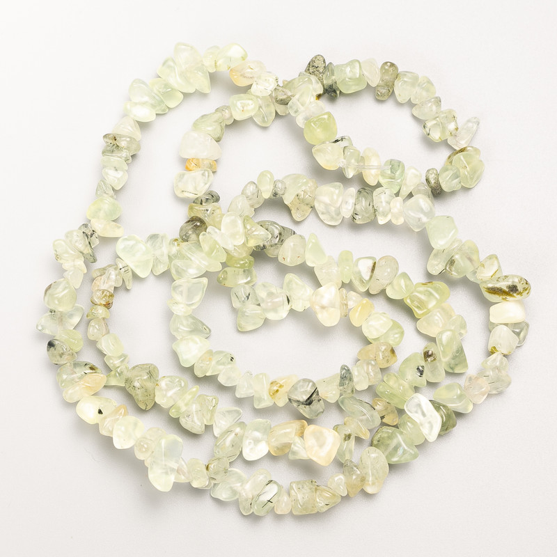 Rutilated Quartz Hairy Quartz Beads natural stone chip on thread, diameter 9×4 mm, length 82 cm