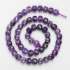 Sugilite Beads, Natural Stone, Faceted Cube Bead on Thread, Diameter 7 mm±, Length 38 cm±