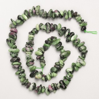 Zoisite Beads natural stone chip on thread d 7x3mm+-, length 41cm +