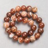 Orange Agate Smooth Round Beads on Thread, 12mm diameter ±, 38cm length ±