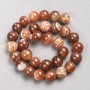 Orange Agate Smooth Round Beads on Thread, 12mm diameter ±, 38cm length ±
