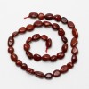 Red Jasper Beads, Natural Stone, Tumbled, 8×10 mm, 42 cm ± on thread