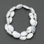 Howlite Beads natural stone, oval, 13×18×6 mm, 40 cm on fishing line