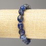 Lapis Lazuli Bracelet with Natural Stone Beads, faceted, diameter 10x12mm±, length 18cm (stretch)