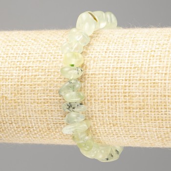 Bracelet Prehnite natural gemstone, faceted beads, diameter 11x5(±)mm, length 18 cm (stretch)