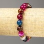 Agate Colorful Bracelet of Natural Stone, faceted bead, 10 mm diameter (+-), length 18cm (stretch)