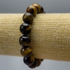 Tiger’s Eye Bracelet with Smooth Beads, 12mm diameter, 18cm stretch length