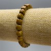 Wooden Jasper Bracelet, natural gemstone, faceted cube, diameter 7mm±, length 18cm (stretch)