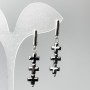 Hematite Crosses Earrings, diameter 8x26mm±, length 43mm