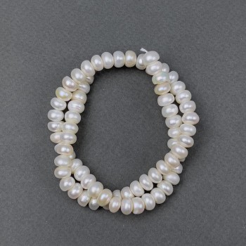Freshwater oval pearls on a thread, 8x5 mm ±, length 37 cm ±