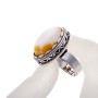 CLEARANCE Sterling Amber Ring with 'tooth' Setting - Oval Stone 2, 1*1, 6 cm, without, size