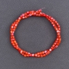 Toned red Mother-of-Pearl cylindrical beads, diameter 3.5×3.5 mm, length 40 cm ± on thread